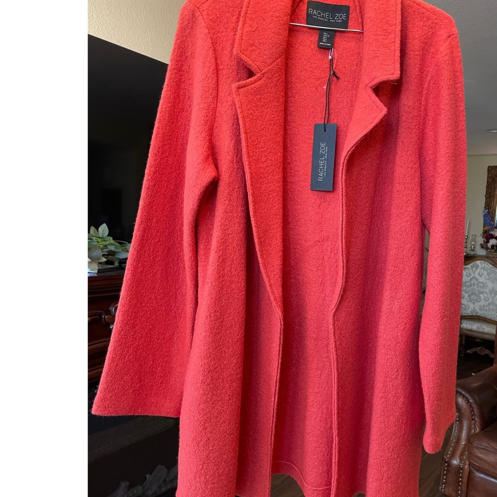 New Large Rachel and Zoe Orange wool coat